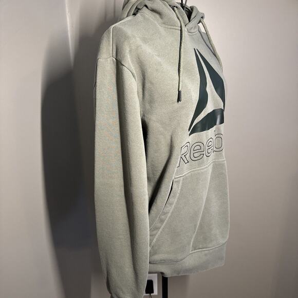 Reebok Hoodie Sweatshirt Mens S/CH/P Gray Drawstring Pullover Logo Streetwear - Picture 3 of 6